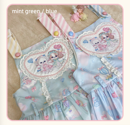 (Buyforme)DreamWhale~Puppy Parks~Sweet Lolita Kawaii Puppy Lolita Salopette   