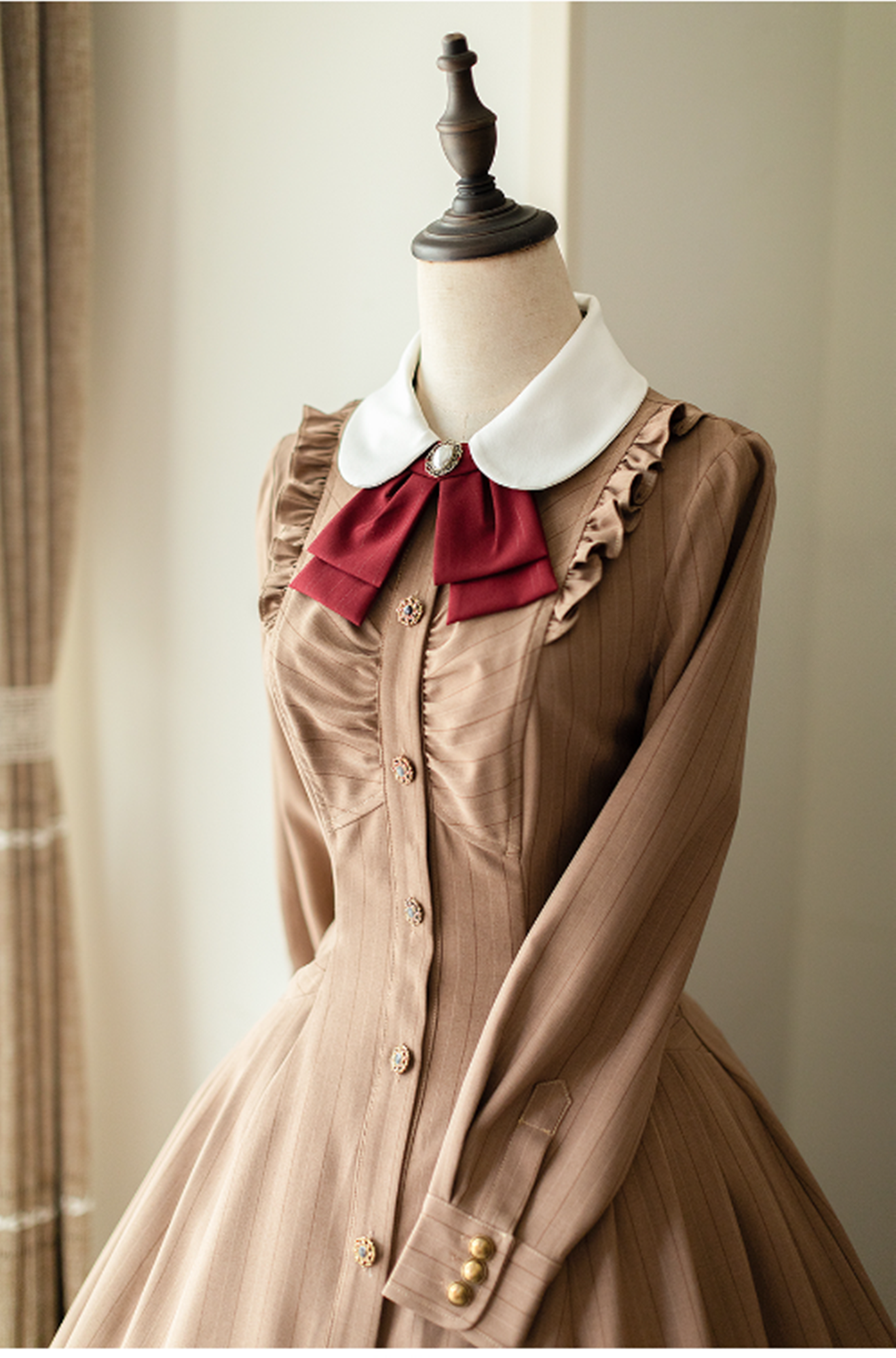 Forest Wardrobe~Winter Lolita Classic Front Open Stripe OP 6732:90086