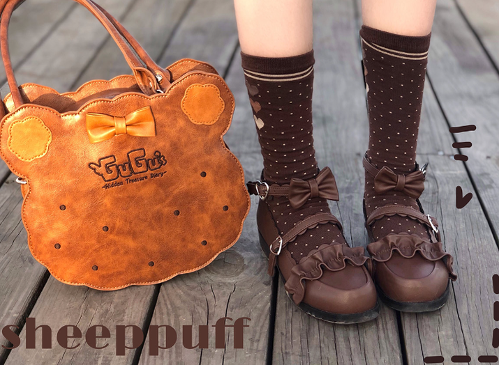 Sheep Puff~Kawaii Lolita Shoes Multicolors   