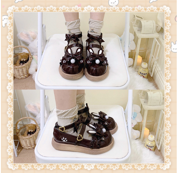 (Buyforme)Milk Bunny~Japanese Round Toe Cute Lolita Leather Shoes   