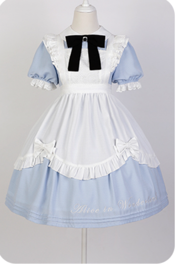 Letters from Unknown Star~Sweet Alice~Short Sleeves Maid Lolita OP   