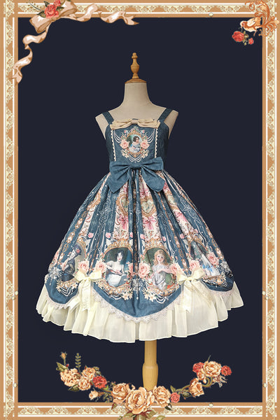 Infanta~Portrait of a Little Lady~Lovely Lolita Jumper Dress S dark blue 