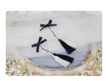 (Buy for me) NyaNya~Bright Moon On The Sea~Lolita Headdress and Accessories peace buckle bow brooch blue 