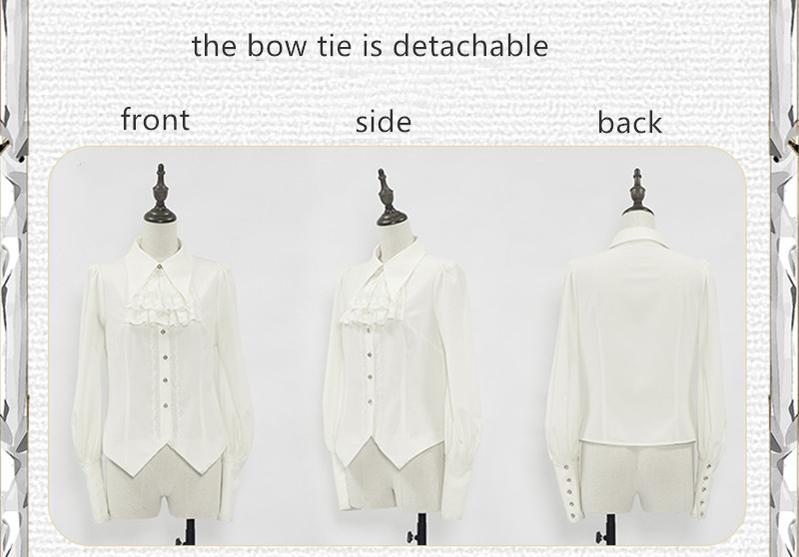 NyaNya~Score Player~Pointed Collar Ouji Lolita Shirt   