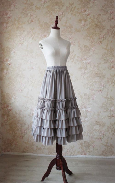 Sentaro~Mousse~Elegant Lolita Skirt Petticoat S silver grey 