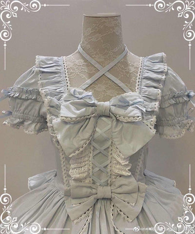 (Buy for me) Little Bear~Cotton Lolita Halter OP Dress   