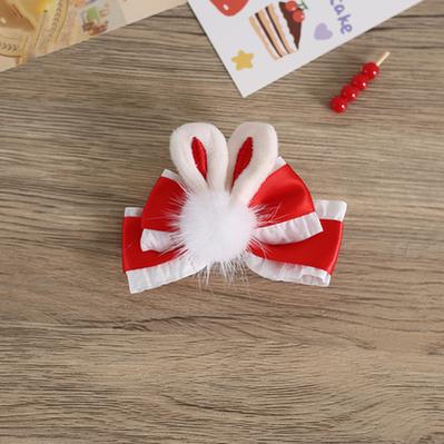 Xiaogui~Han Lolita Rabbit Cat Ear Bow Hairclips 5. rabbit ear (fish mouse clip)  