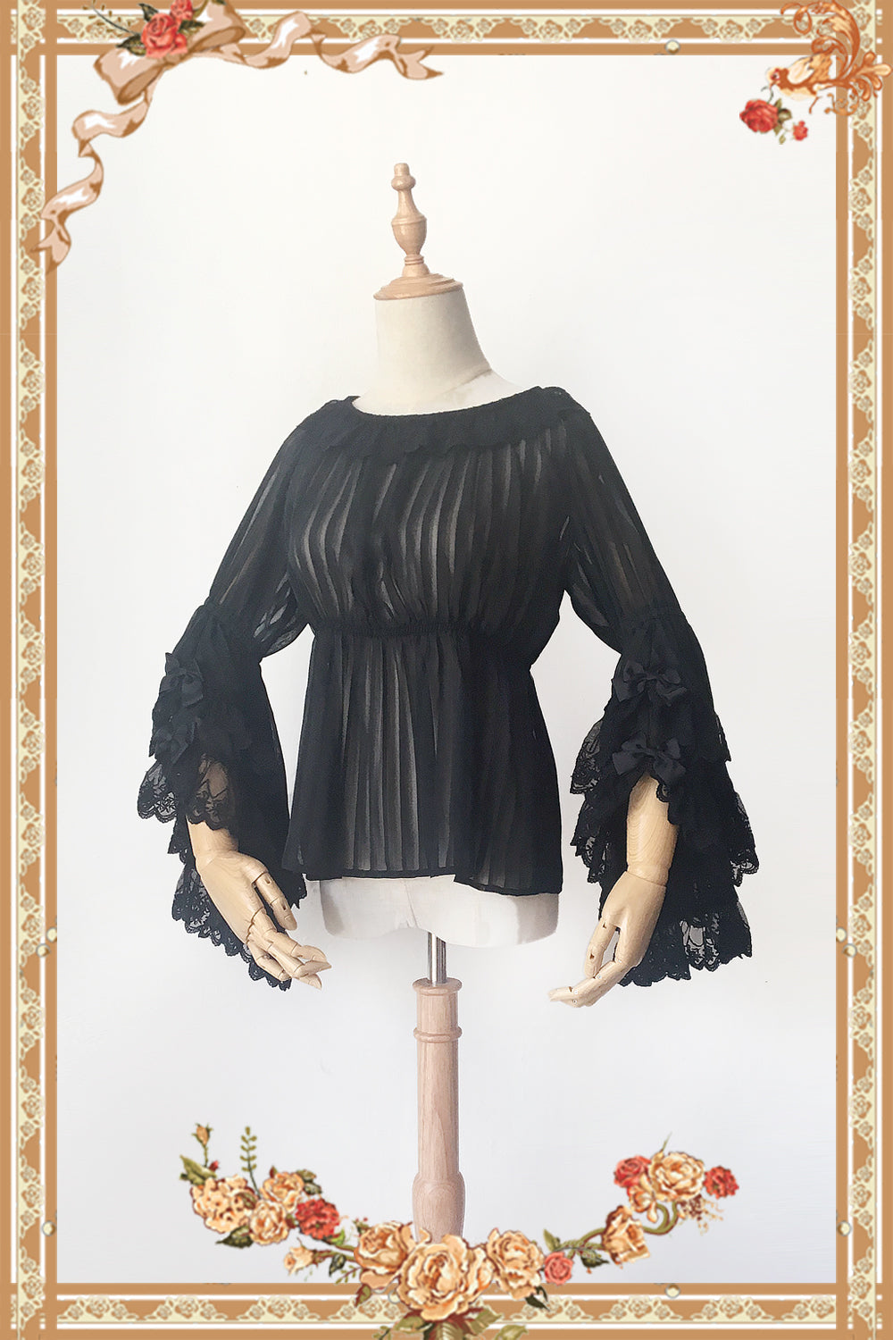 Infanta - Party in Fairy Tale Town - Princess Sleeves Lolita Blouse One Size Black
