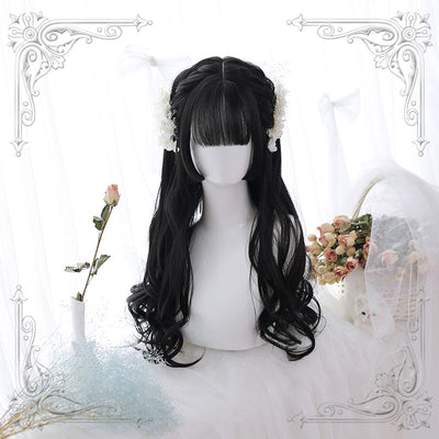 Dalao Home~Curly Lolita Wig 65cm Multicolors free size natural black+wig net(02-15) 