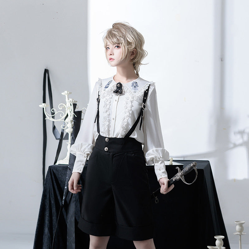 CastleToo - Corroding the Heart - Ouji Lolita Shirt Suspenders Shorts One Size Suspender Shorts