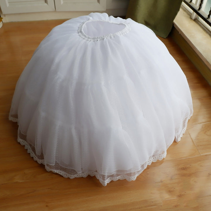 Boguta ~ 60m A-line 5 Layers White and Black Lolita Petticoat   