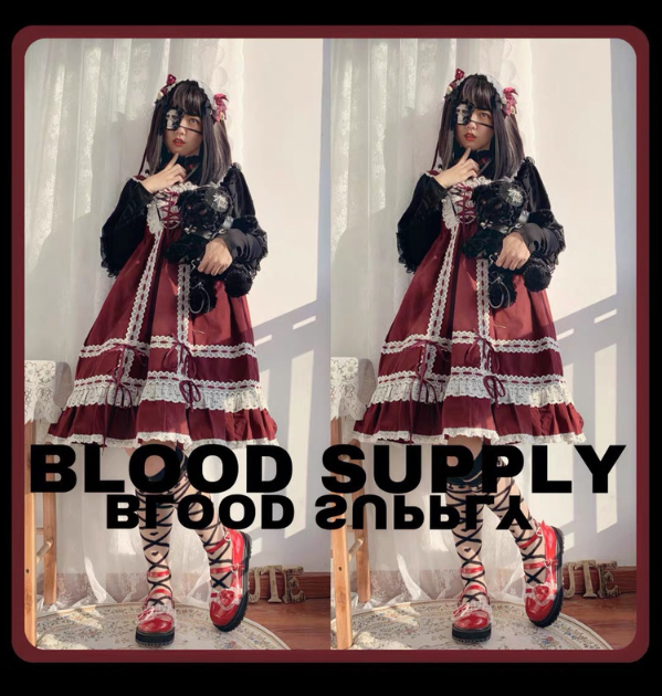 Blood Supply～Gothic Lolita Dark-themed Black Bear Bag