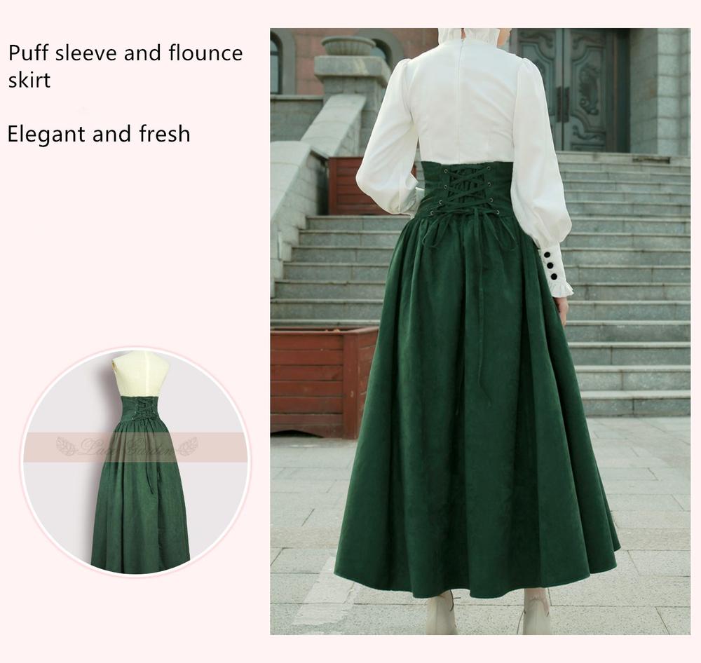 (Buy for me) Lace Garden~Magic Academy~Retro Elegant Lolita Blouse and Skirt Set   