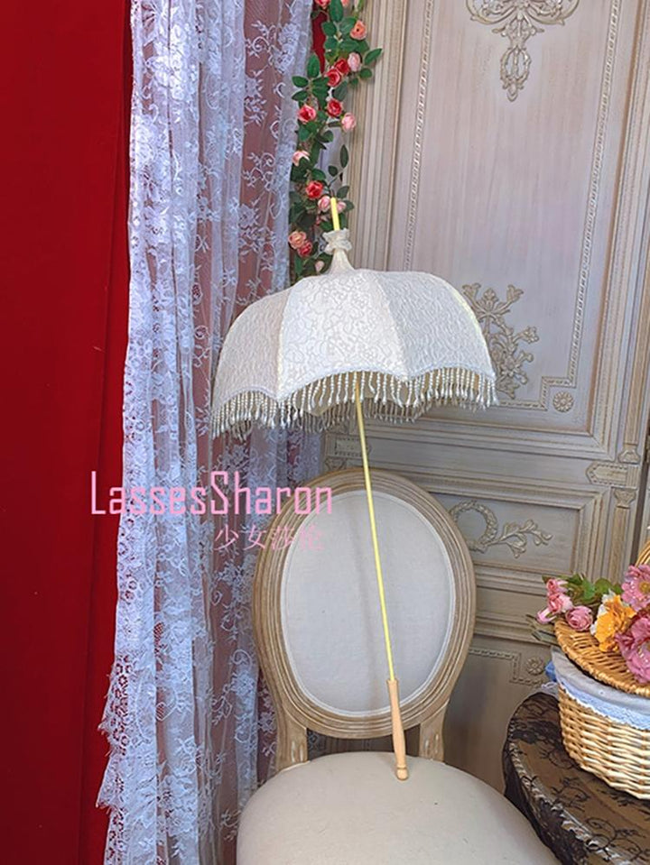 European Victorian Style Pearl Tassel Lolita Parasol