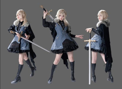 (Buy for me) Wuyuzhe~Tale Bringer's DRAGOON~Gothic Lolita Fur Collar and Cloak   