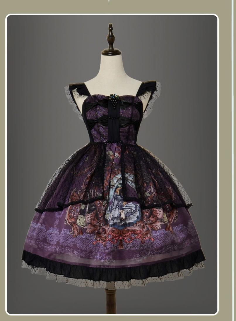 Magic Tea Party~Wine Party~Casaul Lolita Printed Wine Party JSK   