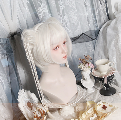 Pippi Palace~Elegant White Short Lolita Wig   