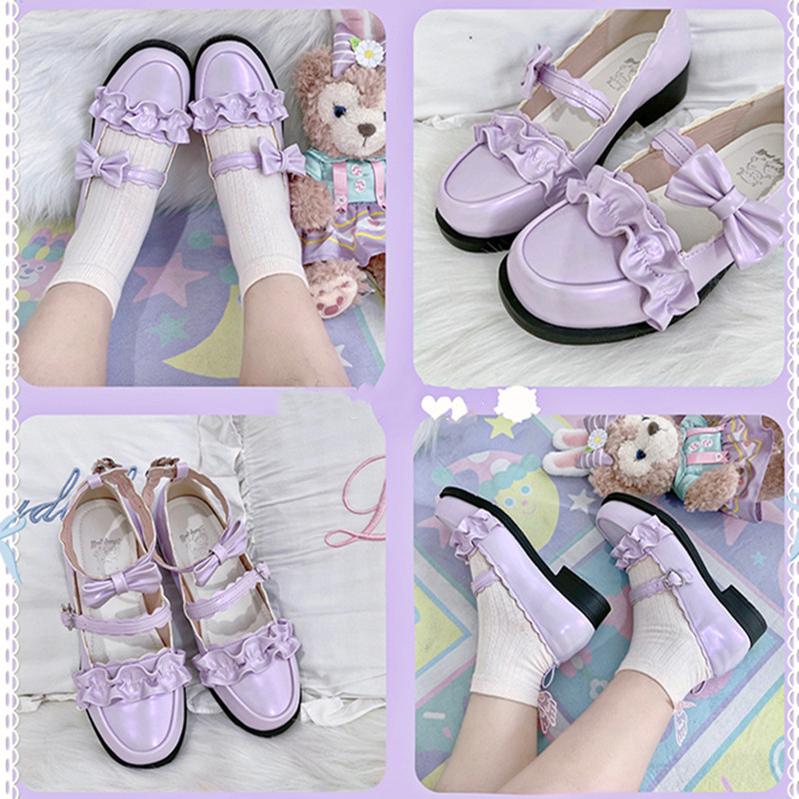 Sheep Puff~Mei Lulu~Lolita Japanese Lace Single Shoes   