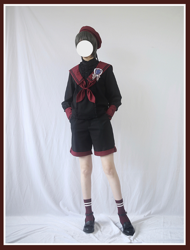 CastleToo~Voyage Atlantis Sailor Lolita Prince Shorts/OP Set L shorts only (blacke&red) 