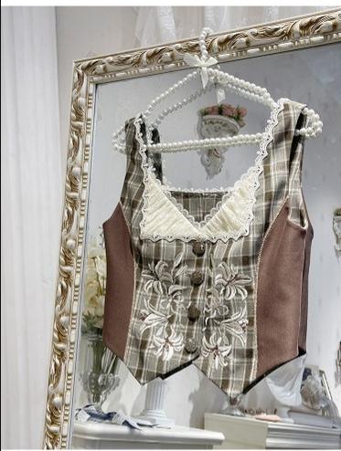 (Buy for me)Flower and Pearl Box~Elegant Lolita Vest, Blouse and SK Set S vest 