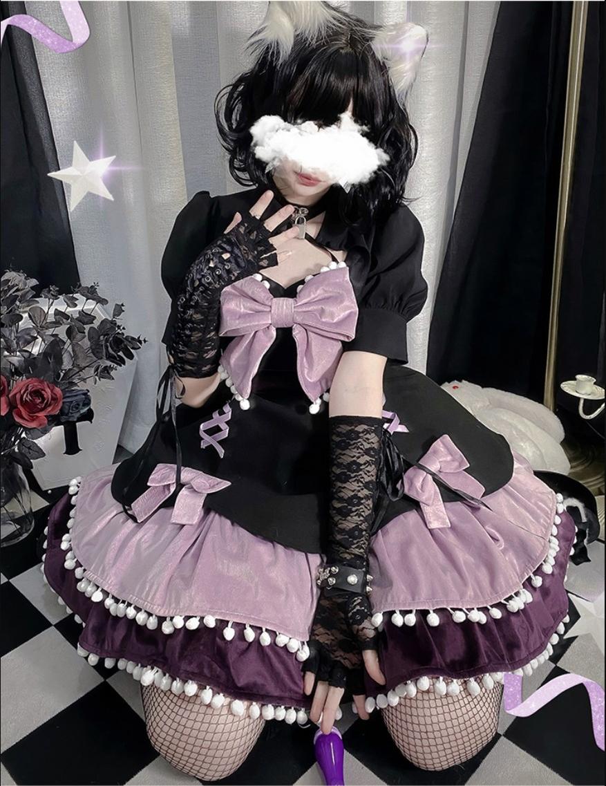 (Buy for me) With PUJI~Demon Rabbit~Sweet Purple Lolita Hood and JSK Set   