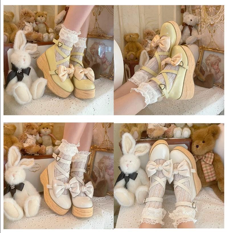 MODO~Multicolors Sweet Lolita Bow Platform Shoes