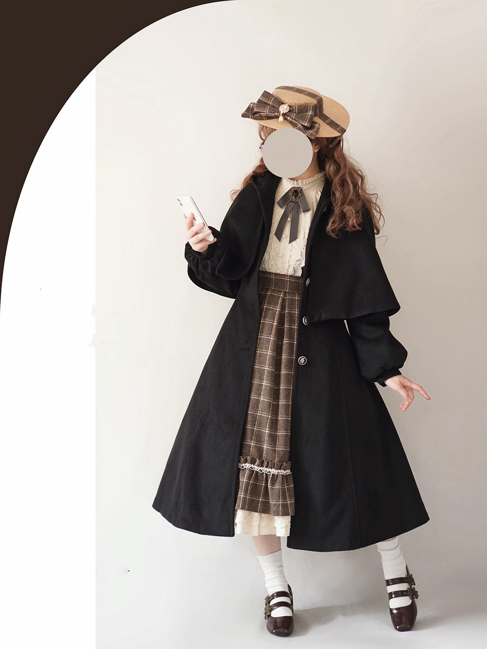 Miss Point~Rose Silhouette 3.0~Plaid Vintage Classic Lolita OP 3700:22269