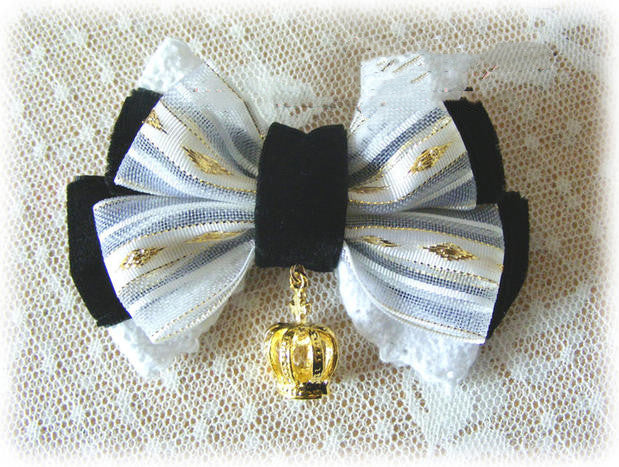 Foxcherry-Sweet Lolita Bow Lace Hairclip Multiple Colors black  