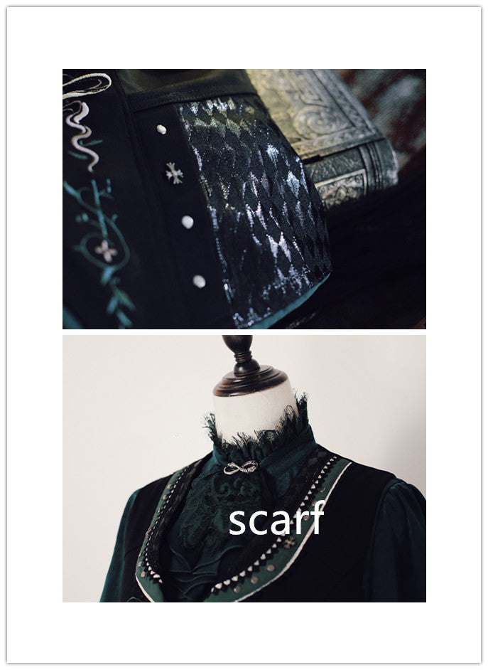 Arca et Ovis~Magic School~Embroidered Woolen Ouji Lolita Coat Vest free size scarf 