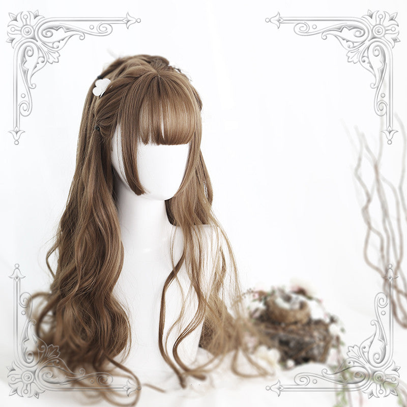 Dalao Home~Curly Lolita Wig 65cm Multicolors free size candy brown+wig net(02-11) 