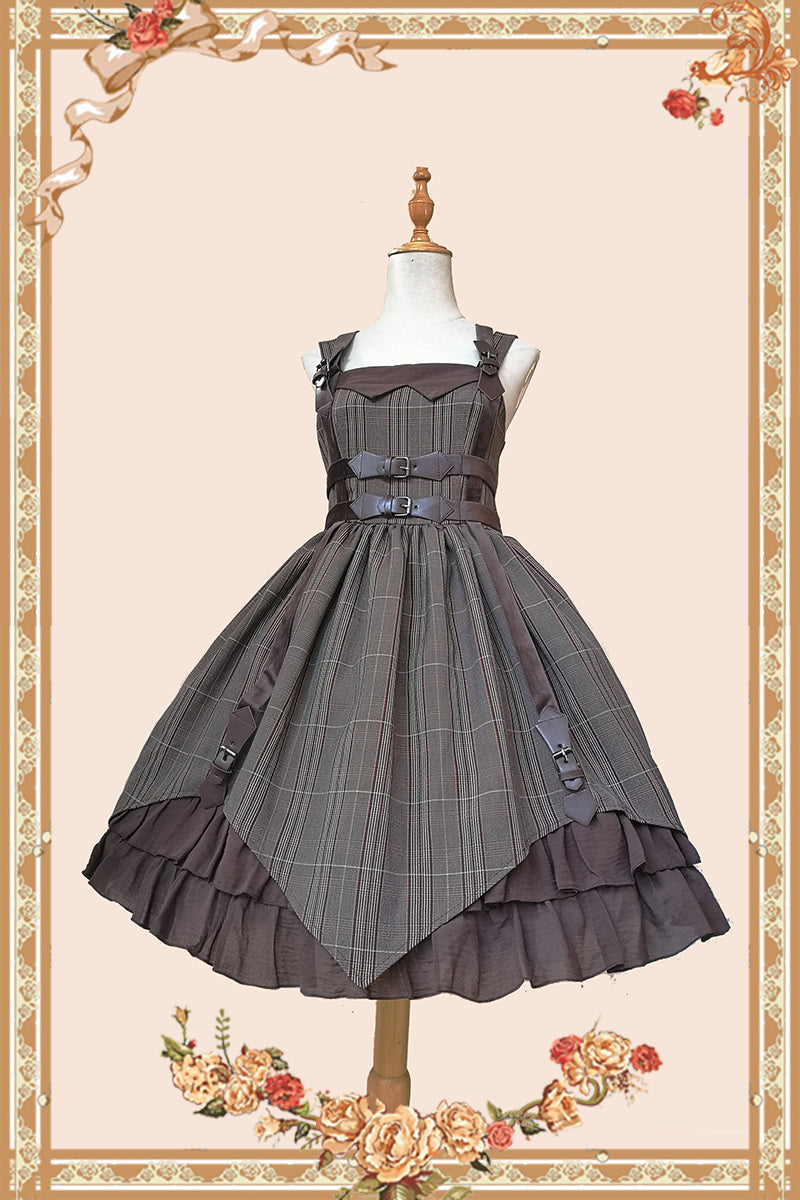 Infanta~Massacre~Classic Stripe Lolita JSK Dress S coffee color 