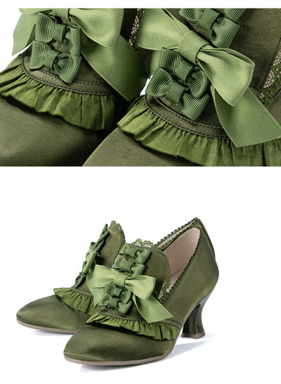 Iris Corolla~Queen Mary~Bows High Heels Lolita Shoes   