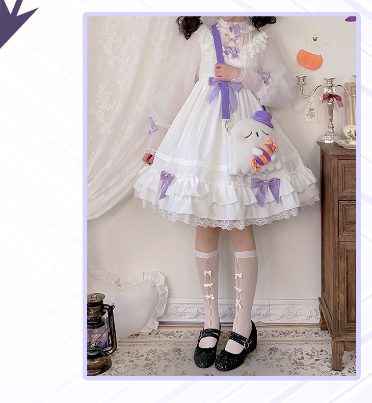 DRDR - Kawaii Lolita Ghost White Plush Bag