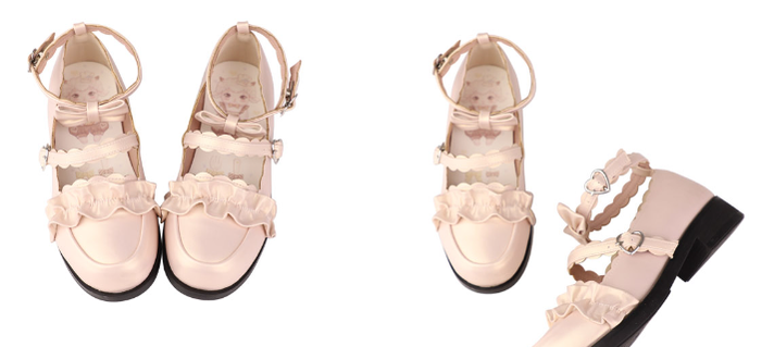 Sheep Puff - Kawaii Lolita Shoes Multicolors 35 beige