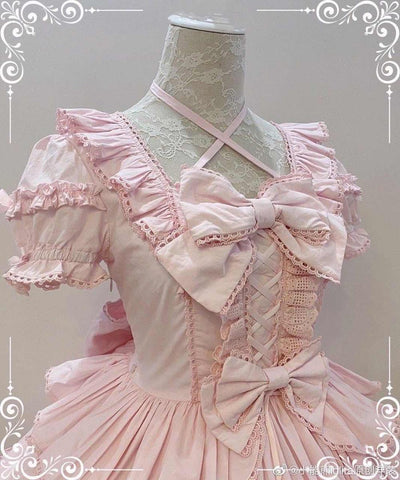 (Buy for me) Little Bear~Cotton Lolita Halter OP Dress   