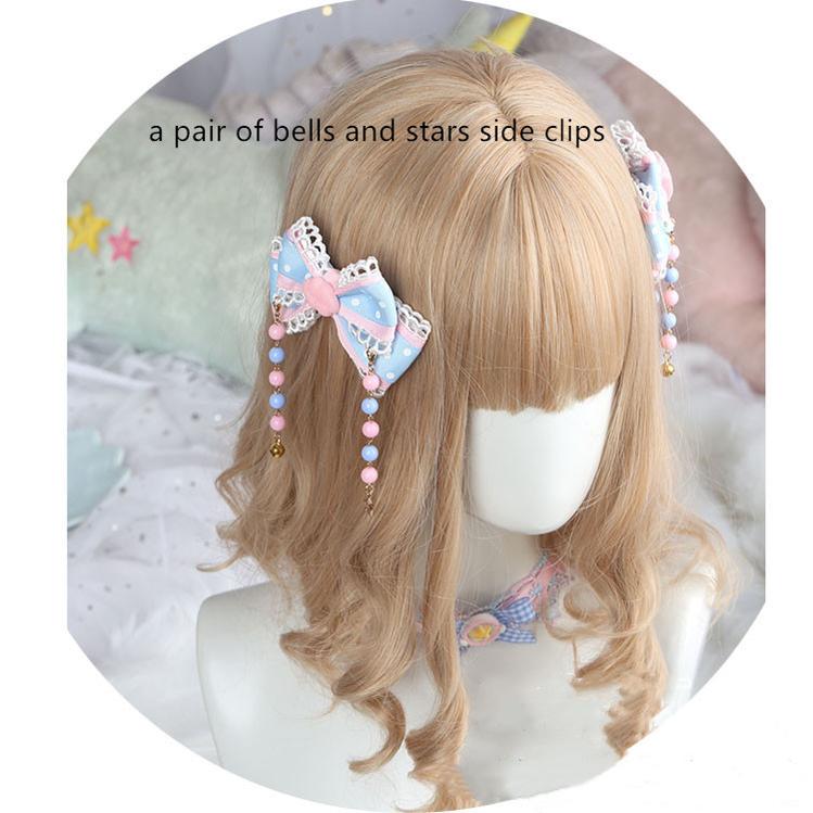 (Buyforme)Manmeng~Pink and Blue Sweet Lolita Bow Headwear   