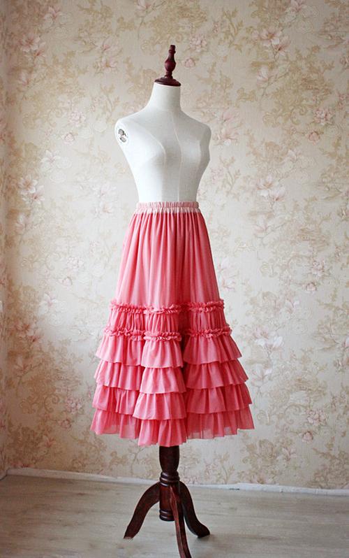 Sentaro~Mousse~Elegant Lolita Skirt Petticoat S dark pink 