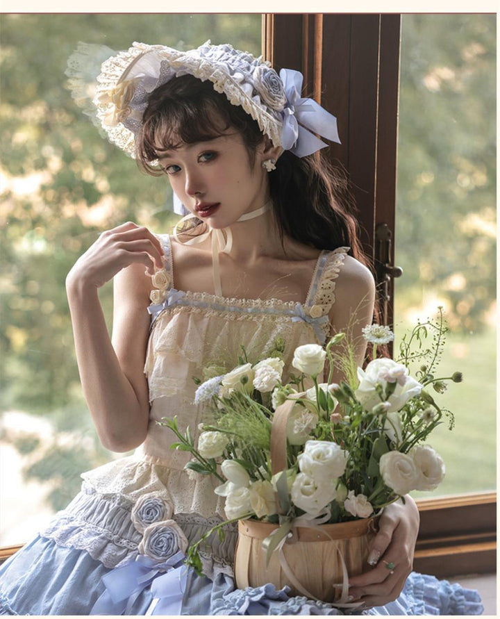 (Buy for me) Mademoiselle Pearl~Austen In The Garden~Sweet Lolita Headdress, Brooches and Accessories blue bnt  