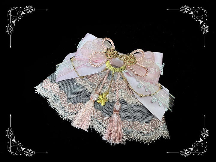 (Buy for me)QianYe~Qi Lolita Tassel Hairclip Headdress a piece of pink hairpin(no ribbon)  