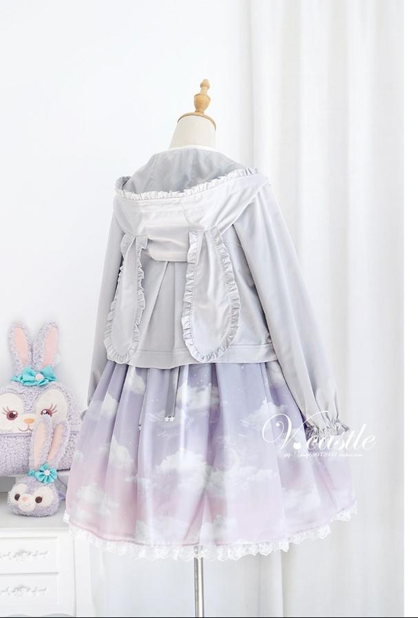 (Buy for me)Vcastle~Rabbit Castle~Kawaii Lolita Bunny Ear Coat S gray 