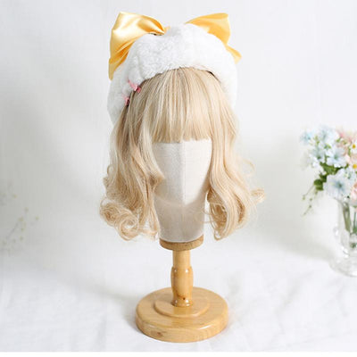 Xiaogui~J-Fashion Rabbit Ear Bow Warm Hat Multicolors   
