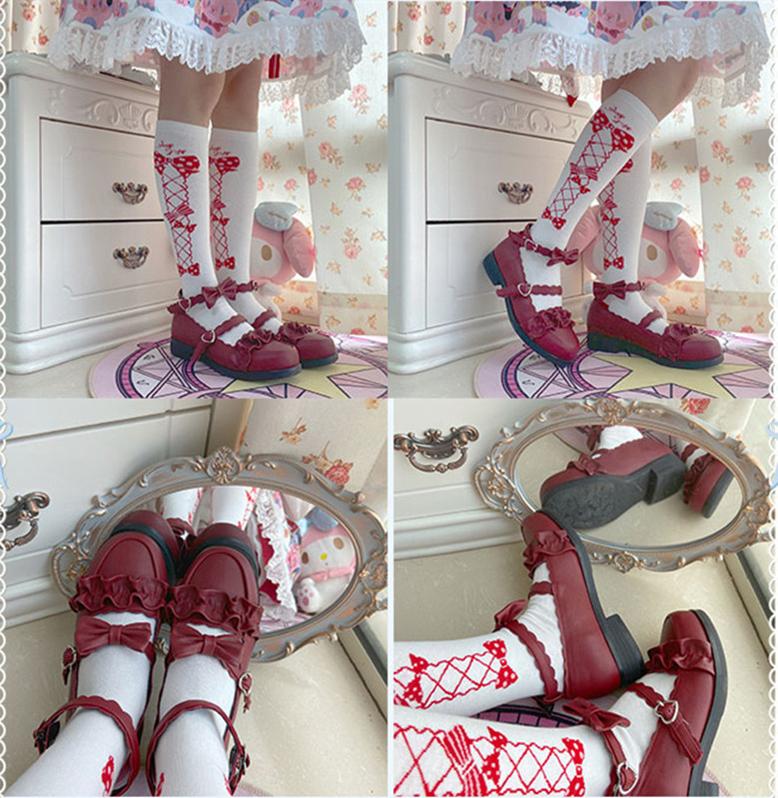 Sheep Puff~Mei Lulu~Lolita Japanese Lace Single Shoes   