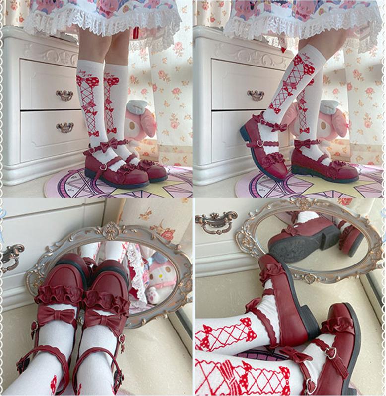 Sheep Puff~Mei Lulu~Lolita Japanese Lace Single Shoes 6562:76508