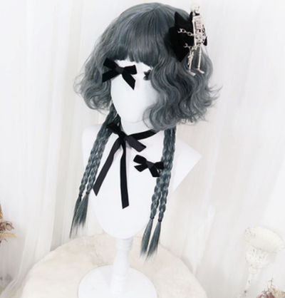 PippiPalace~Metaverse~Mix of Green And Blue Curly Short Wig   