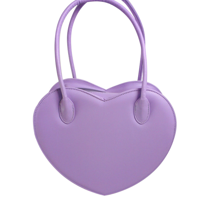 Loris~Sweet Heart Shape Lolita Handbag free size light purple 