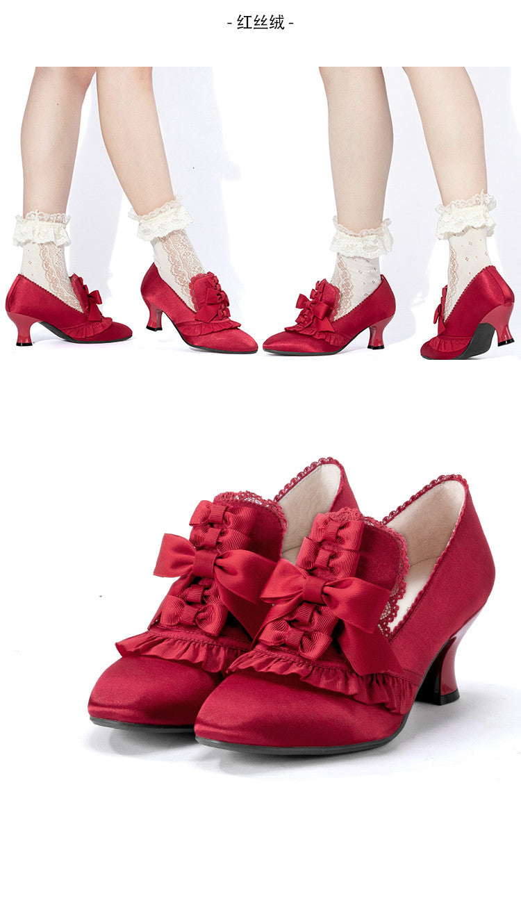 Iris Corolla~Queen Mary~Bows High Heels Lolita Shoes   