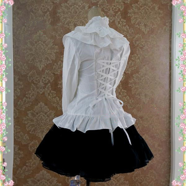 Strawberry Witch~Elegant Long Sleeve Cotton Lolita Blouse   