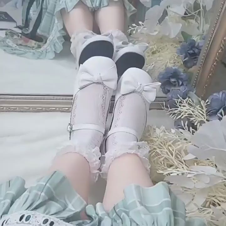 Sosic - Kawaii Lolita Bow Falt Shoes