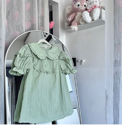 Sakurada Fawn - Plus Size Lolita Shirt Solid Color Short Sleeve Blouse S light green