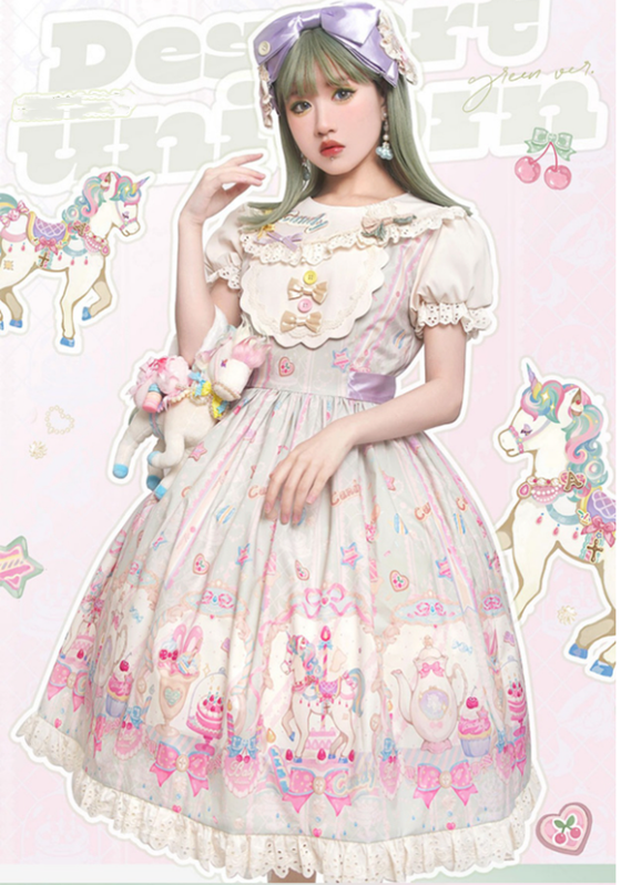 (Buyforme) Moonlight Tavern~Dessert Unicorn Sweet Lolita Salopette   